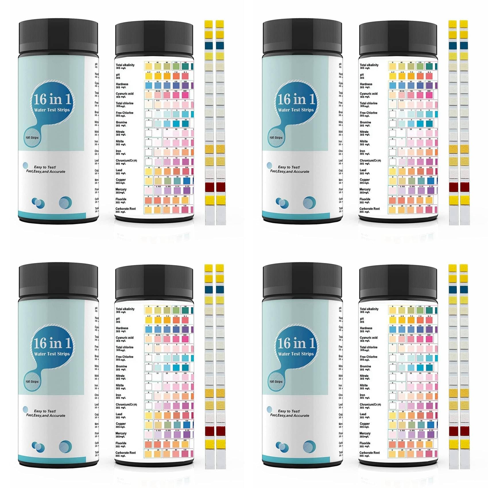 Jnchdghwa As Shown 16 In 1 Water Test Kits,400Pcs Drinking Water Testing Strips,Tap And Well Water Test Strip&Etesting For Ph,Lead,Chlorine