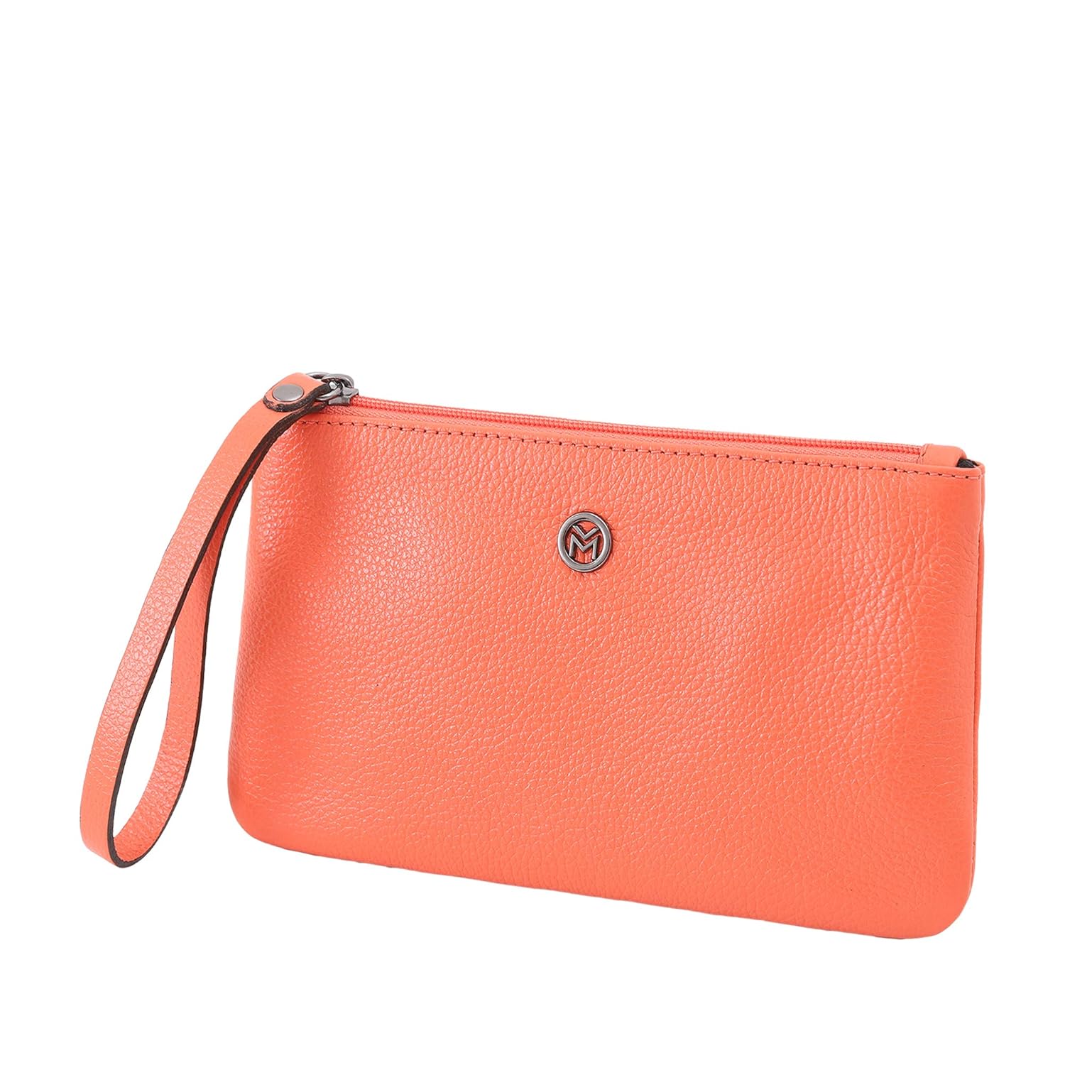 Bolsa Carteira Feminina Mariart Cores Zíper Alça de Mão Couro Legítimo 263C