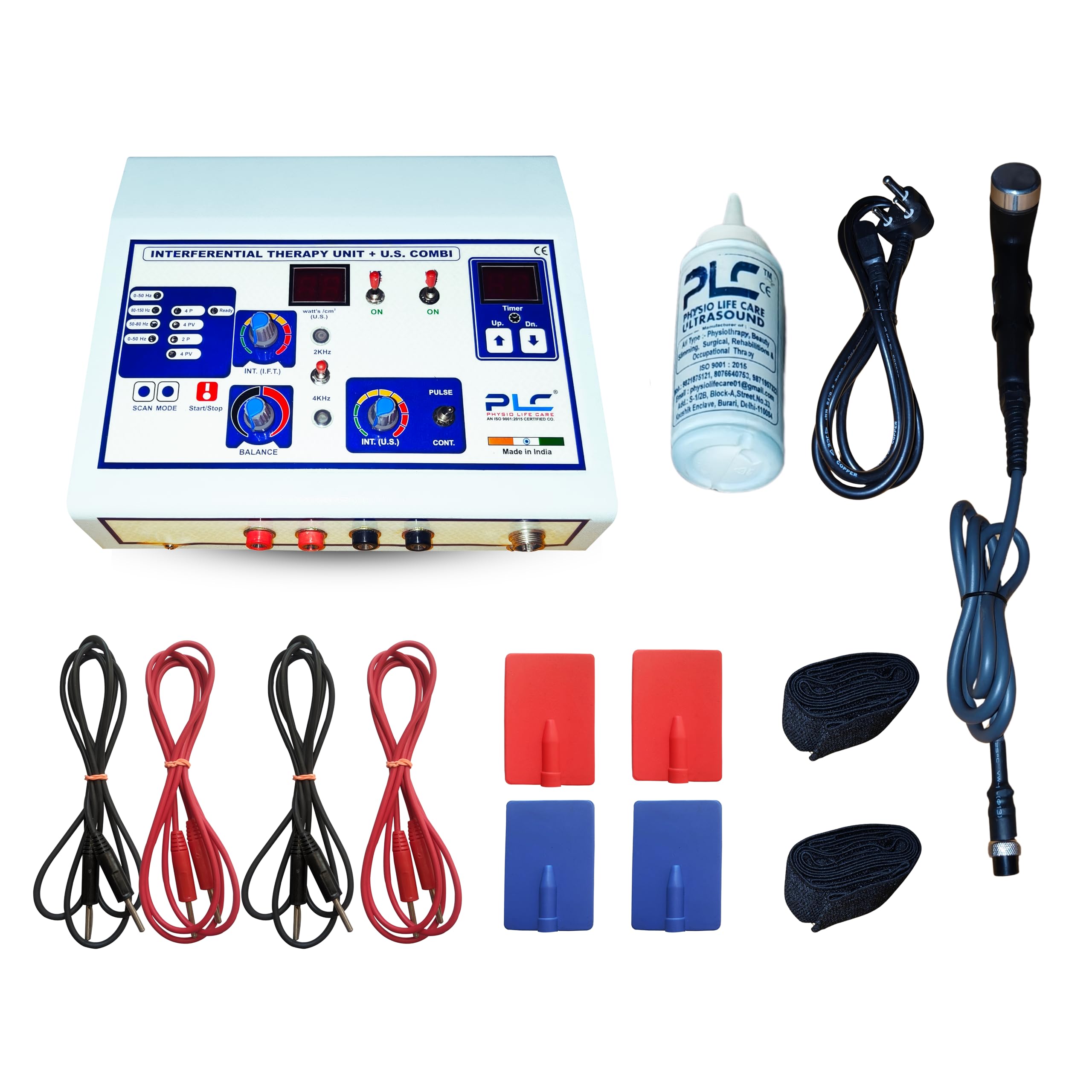 Physio Life Care IFT + US Combi Physiotherapy Machine, Metal Frame With 1 Year Warranty, Digital IFT Machine For Home Use, Ultrasound Physiotherapy Machine