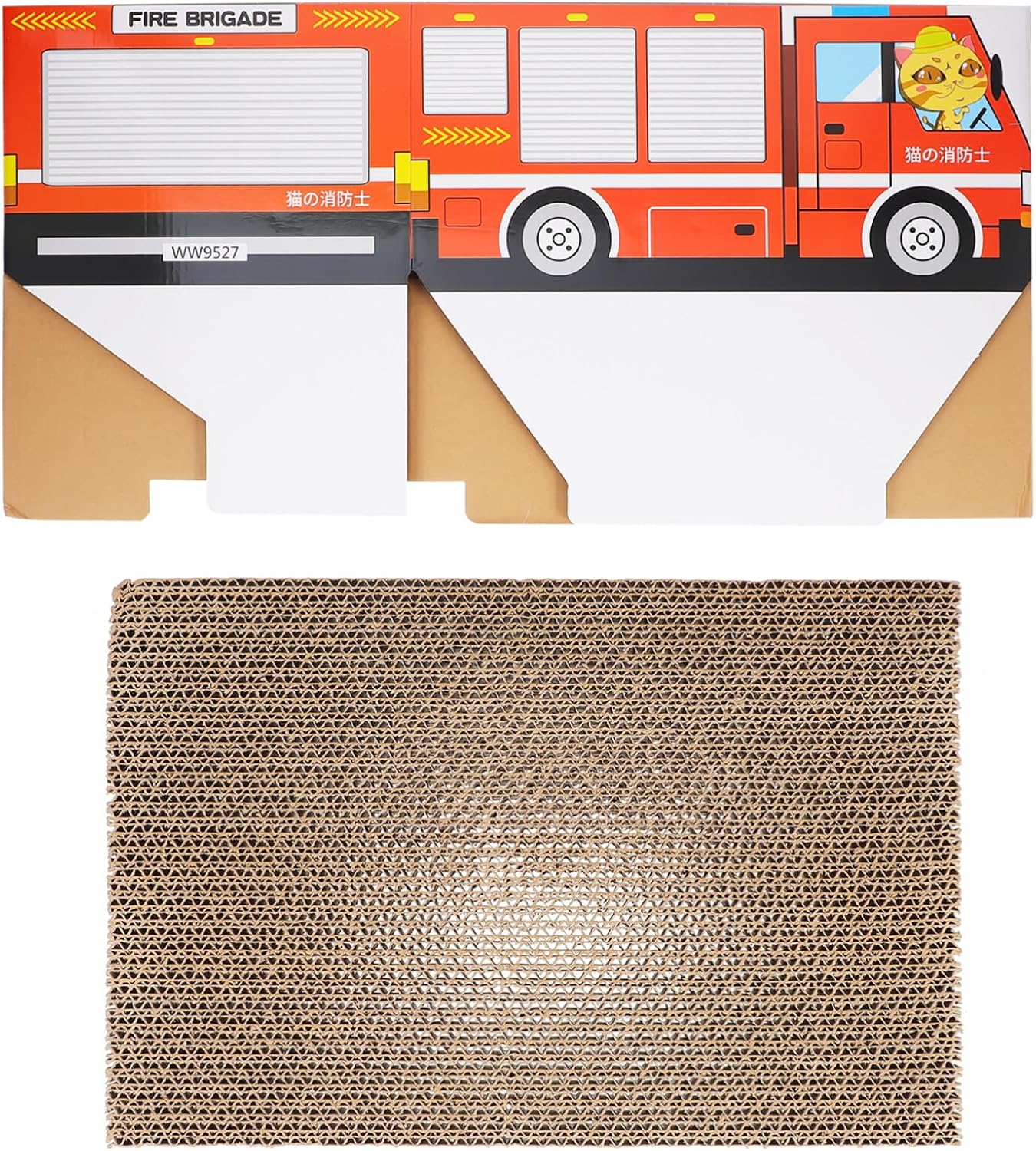 review Mipcase Cat Scratching Board Fire Truck Design Cardboard Scratcher Pad Cat Scratchers for Indoor Cats, Cat Scratch Pad for Cat