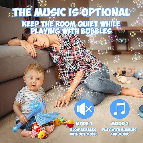 Miniatura 2 de Máquina de burbujas para niños, juguetes eléctricos automáticos congelados para niñas, soplador de varita de burbujas de princesa, juguetes