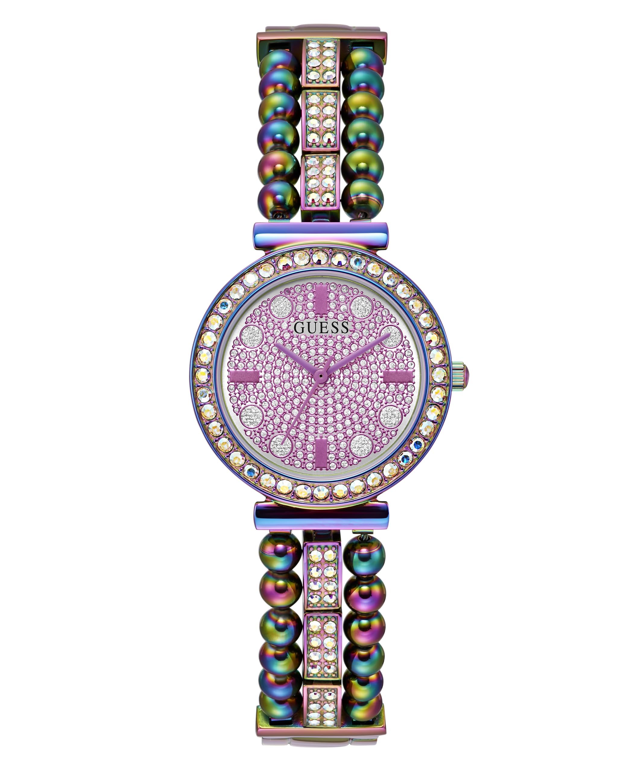 Guess Women Ladies Dress Ball & Crystal 30Mm Analog Watch 
