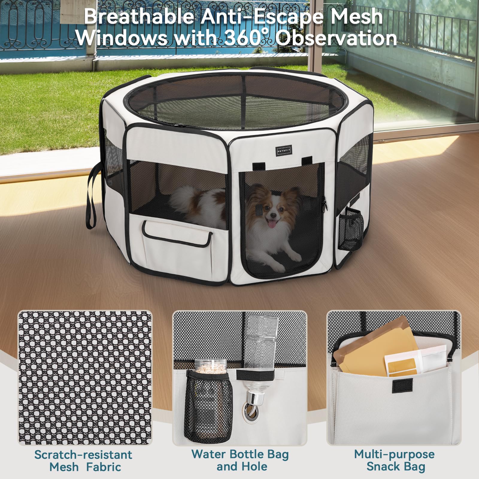PETSFIT Opvouwbaar hok voor kleine dieren, honden, katten, met