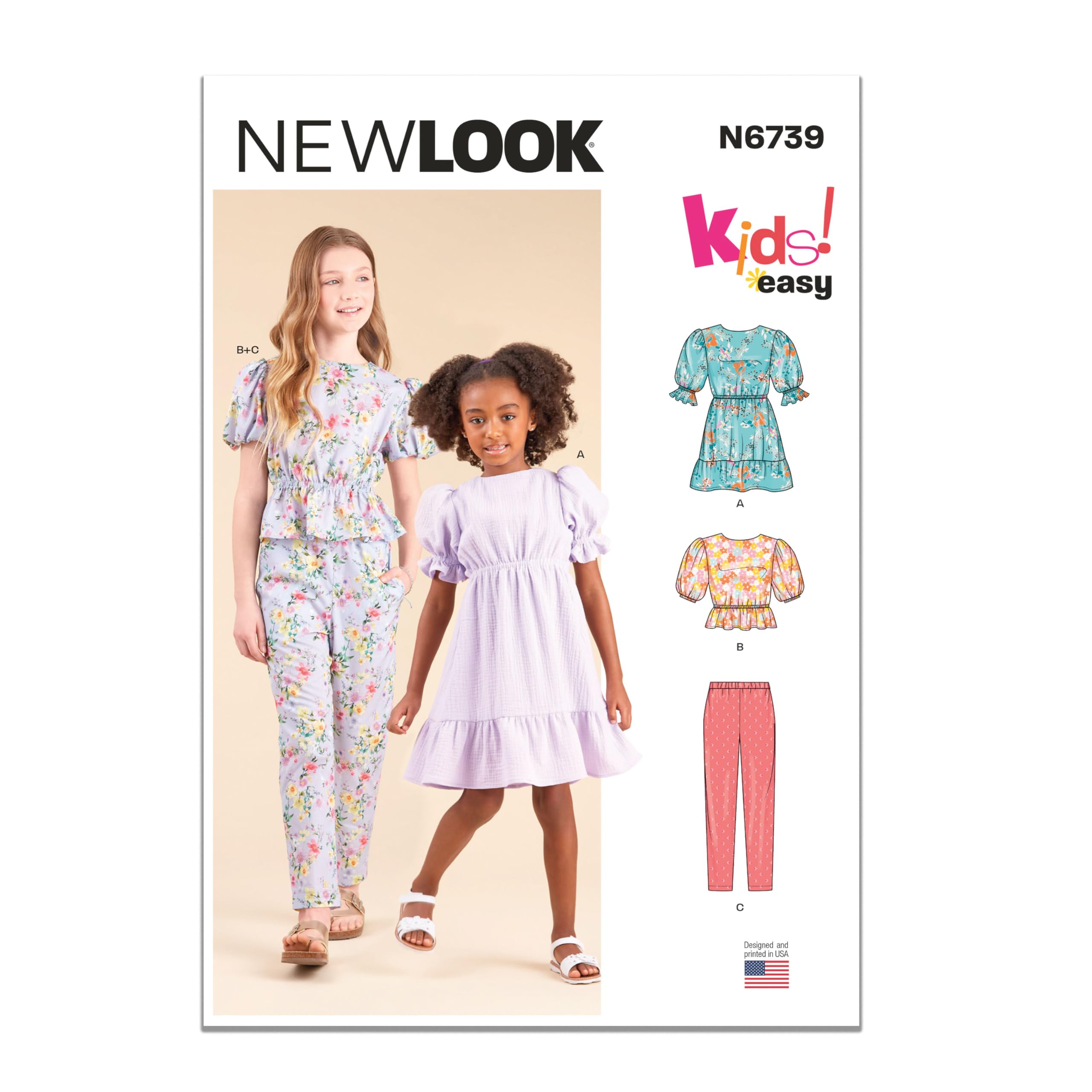 Robe haut et pantalon enfant fille New Look UN6739A pour coudre facilement