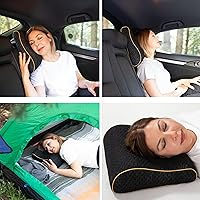 Vista 4 de alkamto Almohada de espuma viscoelástica cómoda para viajes y campamentos, bolsa portátil fácil de llevar, funda de almohada con regulación