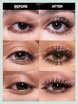 SHEGLAM 2 In 1 Black Volume and Length Waterproof Mascara Long Lasting Dual-Ended Tubing Eye Makeup