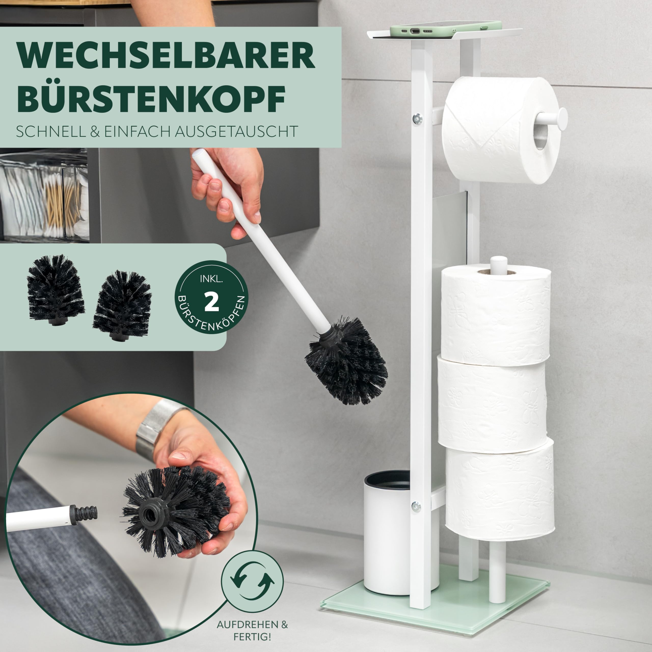 eluno Set WC 4 in 1, set WC autoportante incluso