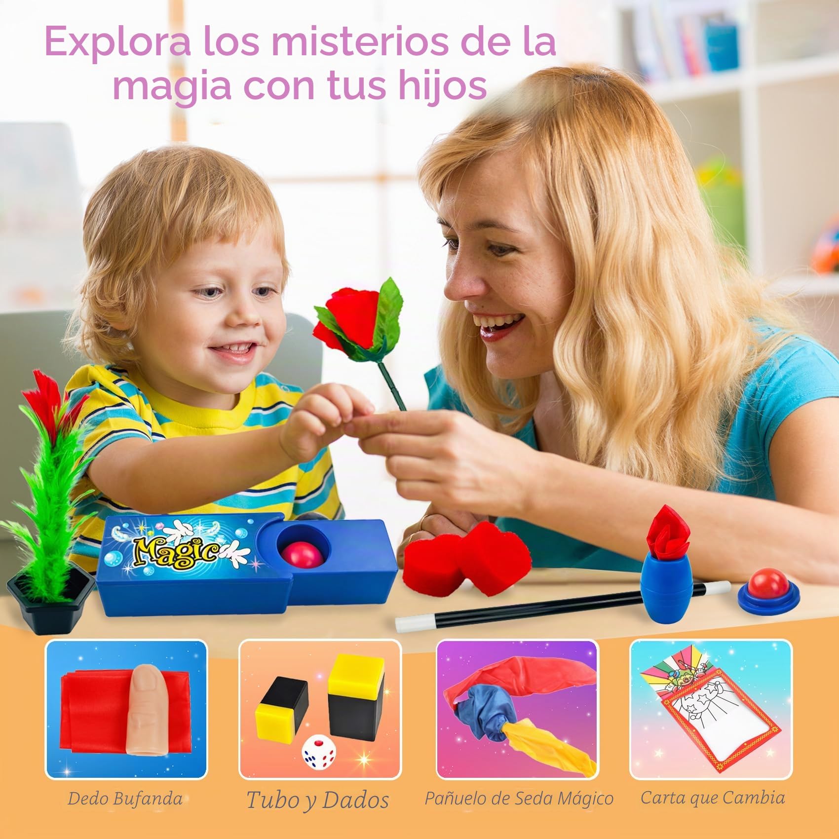 Juego de Magia - 80+ Trucos de Magia para Niños Juegos Infantiles con Varita Mágica e Instrucciones, Increíble Juguetes Regalo Ideal para Niños 3-12 Años