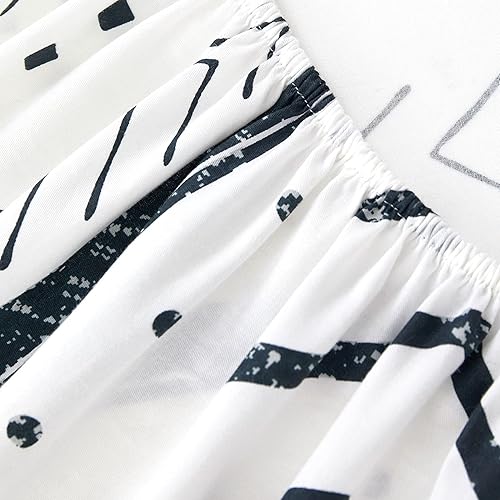 Miniatura 5 de Wake In Cloud - Sábanas aztecas, 100% algodón, juego de sábanas de 4 piezas, ropa de cama estética neutra con patrón geométrico occidental moderno,