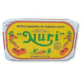 NURI Portuguese Sardines in Spiced Tomato Sauce - 4 Pack - 4.4 oz cans