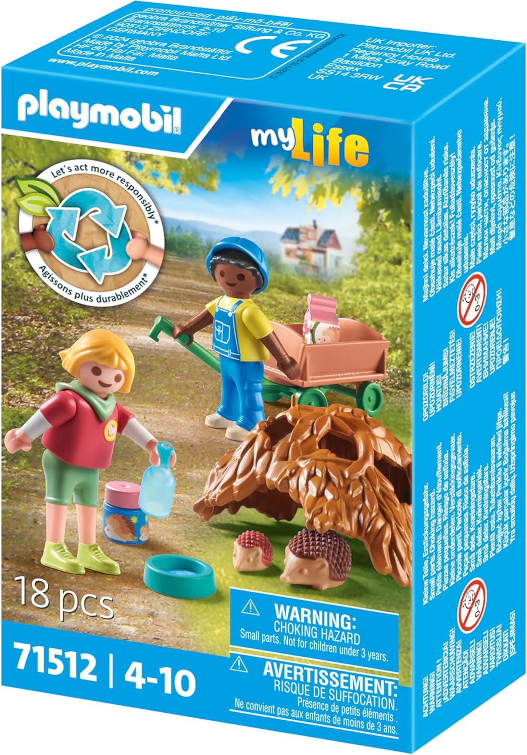 PLAYMOBIL MyLife 71512 Care for The Hedgehog Family, from 4 Years