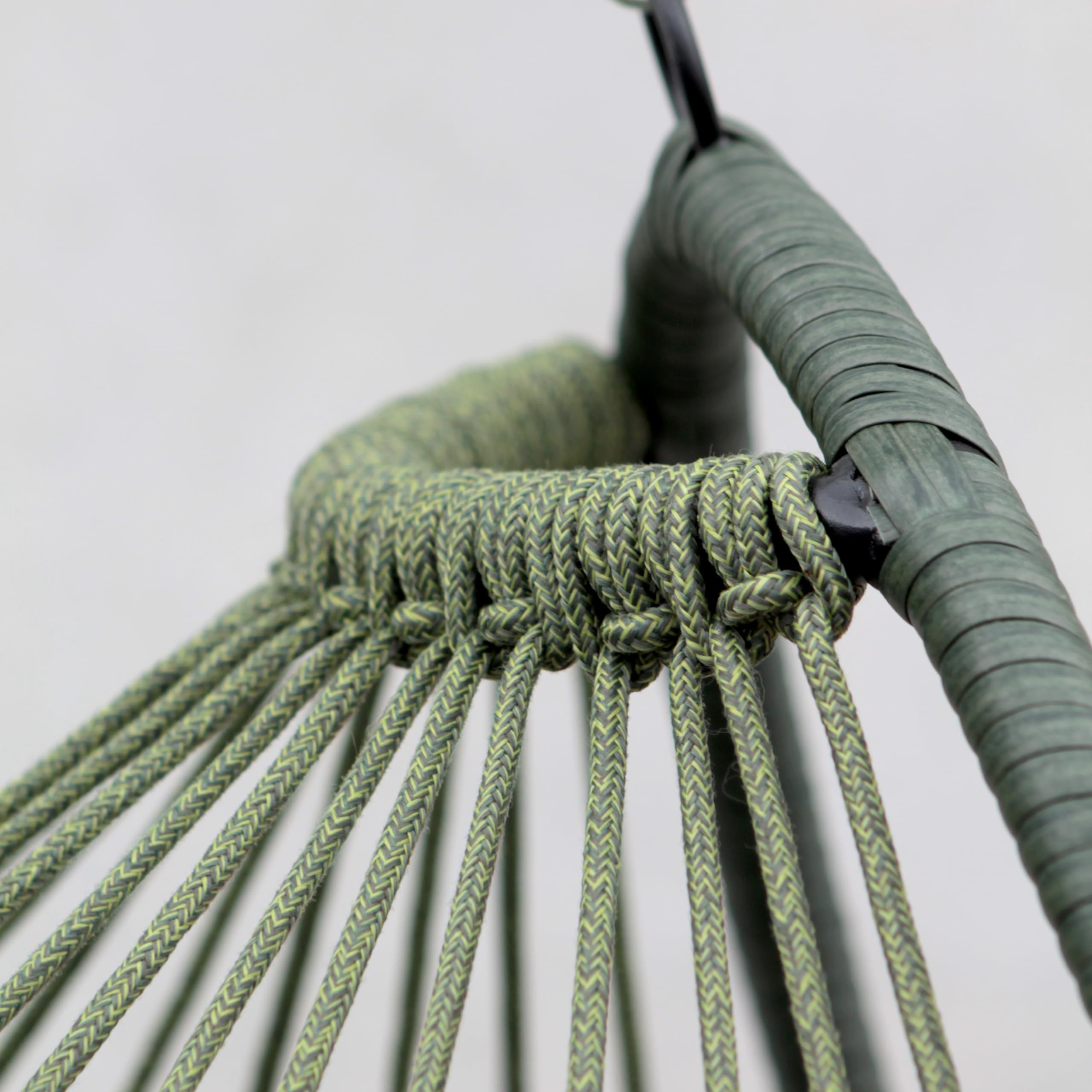 Brigros - Sedia A Dondolo Sospesa Da Esterno Modello Rawak Con Supporto A Terra In Acciaio, Poltrona Sospesa Da Giardino Pieghevole Con Corda E Cuscino Impermeabile (Verde)