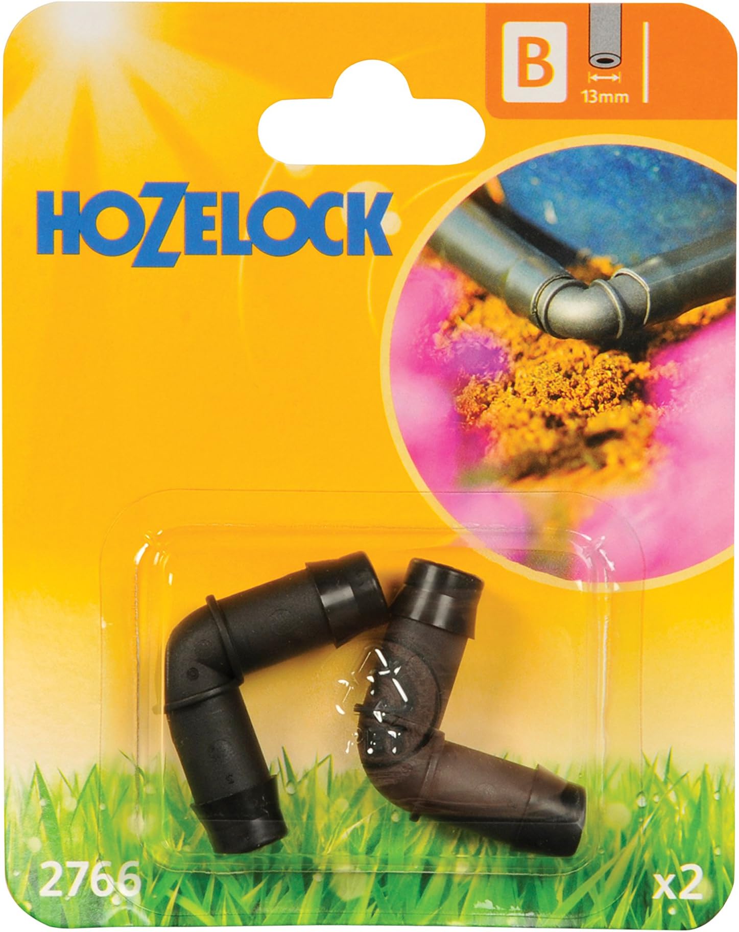 Hozelock HOZ2766 90 Degree Elbow Connector, 13 mm - Pack of 2