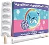 Hidratante vaginal Hydro GYN con ácido hialurónico para sequedad vaginal 12 | Duradero, irritación vaginal, vitamina E, cuidado femenino, libre de hormonas, pre y post menopáusico, 12 supositorios vaginales sin fragancia 2 onzas (Paquete de 1) 1