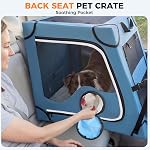 Snagle Paw Crate de chien portable pour le voyage en voiture,Crate d'animaux à cadre métallique,Porte de bébé pour siège arrière de voiture sécurisé avec étrier et ceinture de sécurité,L