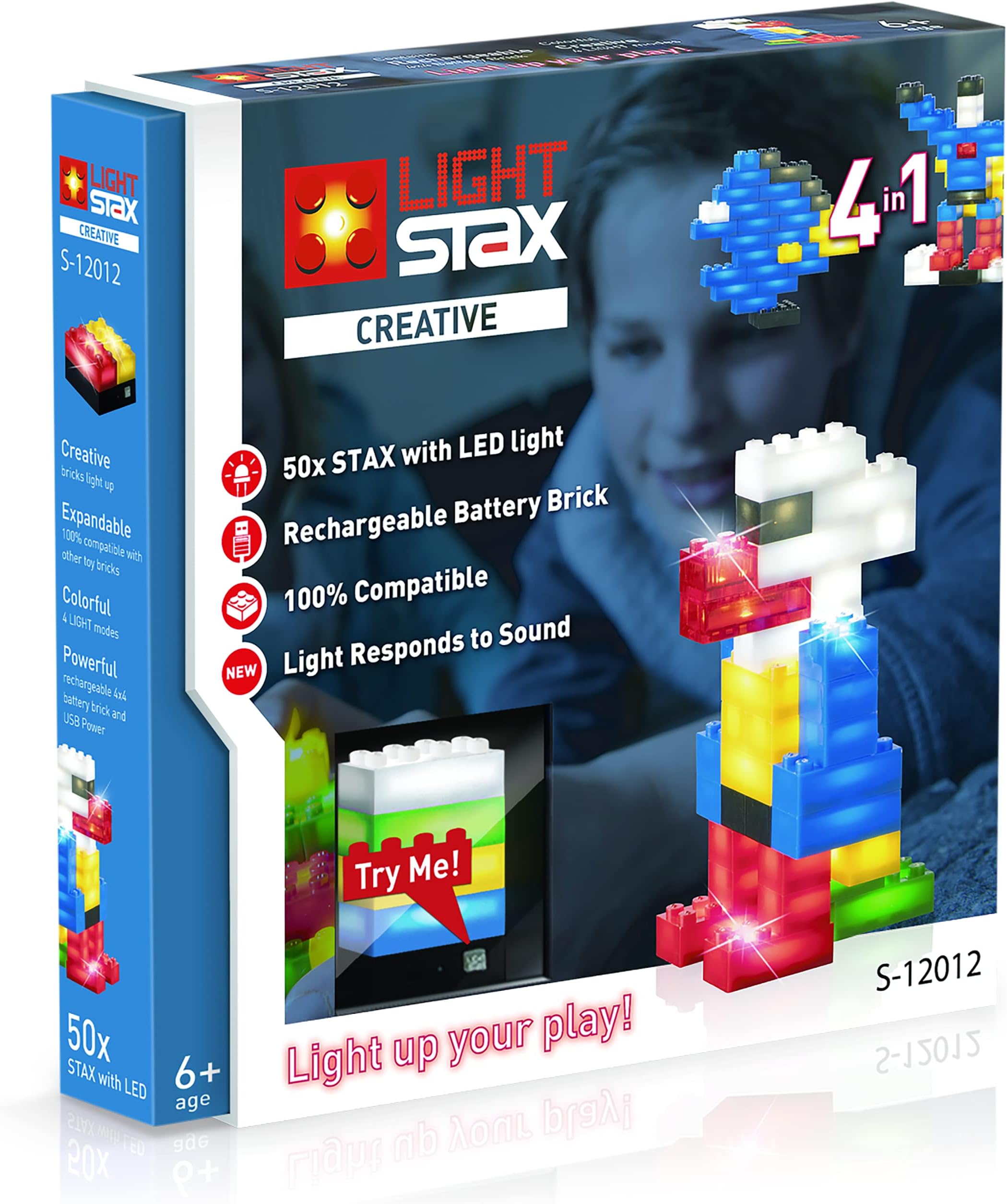 Light Stax 4-in-1 Light up Building Bricks (50 Blocks) – Animal Building Blocks w/Rechargeable Battery Pack & USB Cable Toy – August 1, 2019