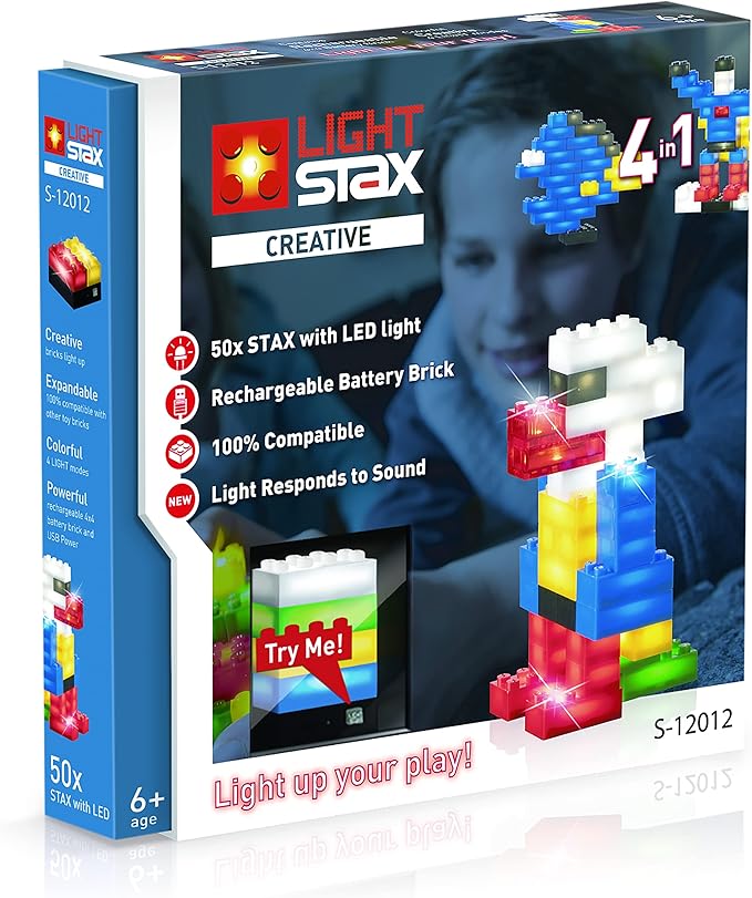 Light Stax 4in1 Light up Building Bricks (50 Blocks) Animal