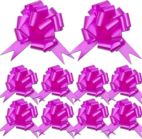 Añade un toque de elegancia a tus regalos con 10 lazos grandes de 4.7 pulgadas para envolver regalos, perfectos para bodas, cumpleaños y