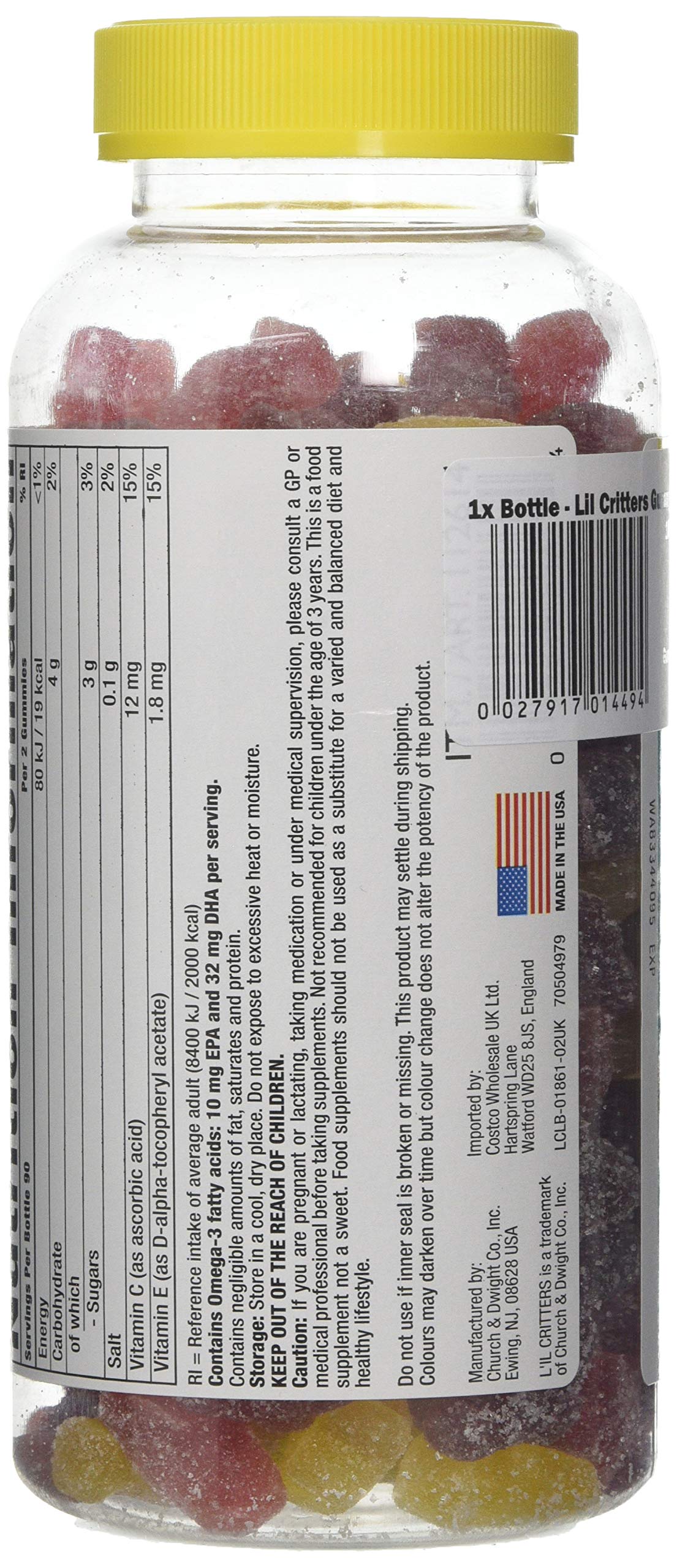 L'il Critters Omega3 DHA Chewable Gummy Fish for Children 180 Gummy