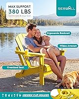 Vista 36 de SERWALL - Silla plegable Adirondack para patio, jardín, exterior, resistente a la intemperie, sillas para hoguera, color naranja