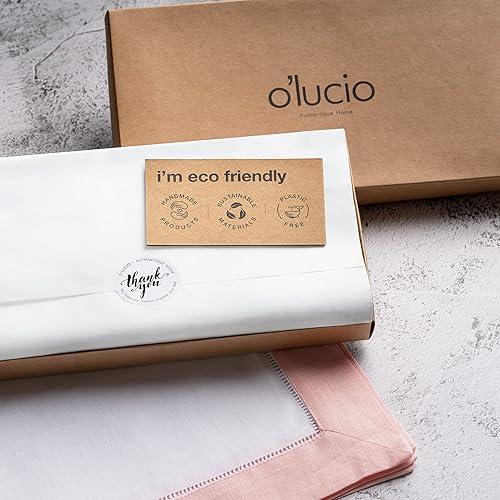 Miniatura 6 de O'lucio - Juego de 4 servilletas de lino de Pascua, color rosa y blanco, 20 x 20 pulgadas, servilletas de lino con vainica, hechas de tela natural