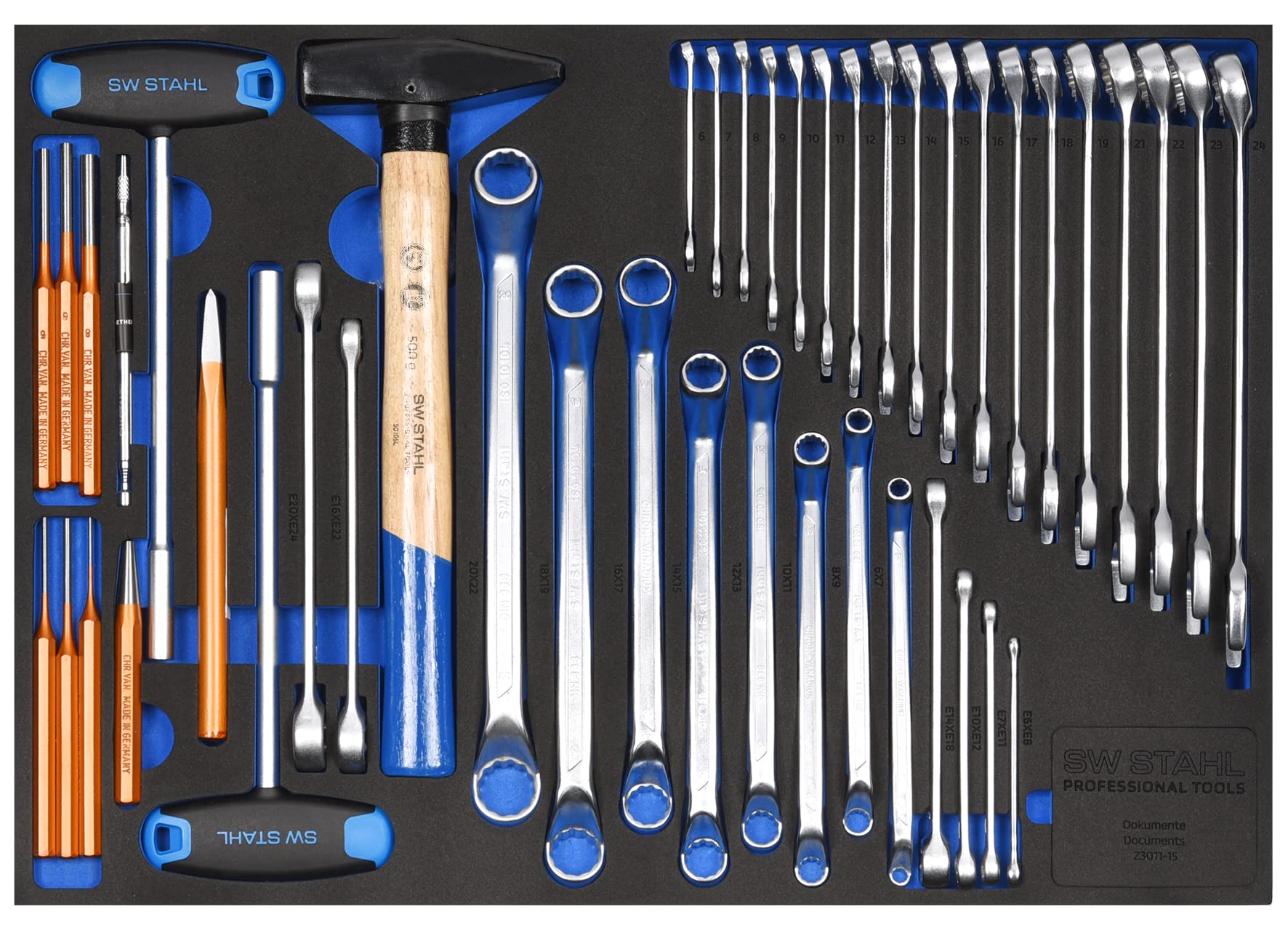 SW-Stahl Handschlagschraubersatz 12-teilig – 1/2 Zoll, Mit Übermaß-Einsätzen – Für Bremsen, Riemenscheiben & Reparaturen