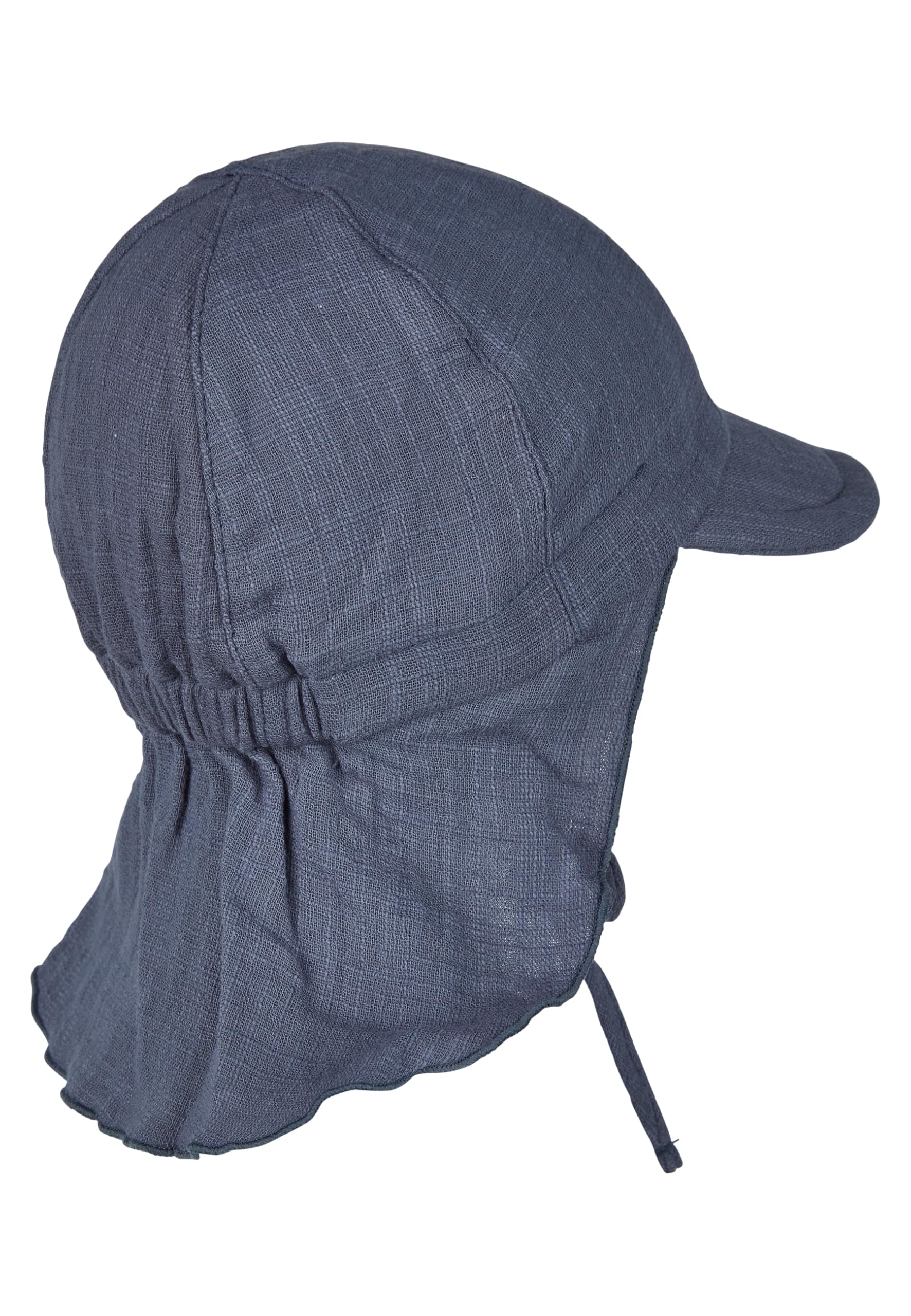Sterntaler Schirmmütze Nacken Uni - Unisex Mütze aus luftigem Baumwoll Musselin - Sommermütze mit Nackenschutz - Sonnenhut zum Binden - Baby und Kinder Kopfbedeckung