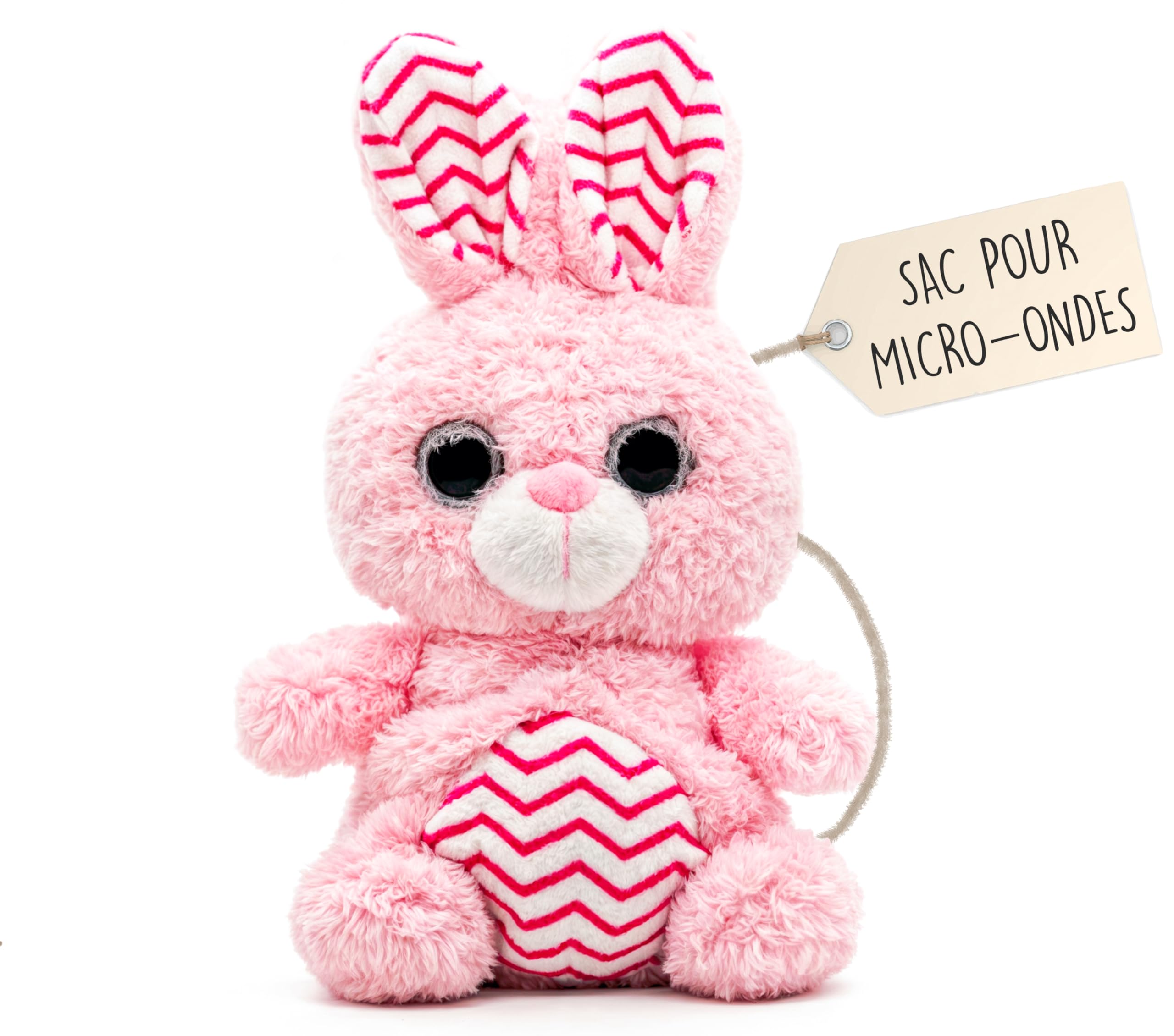 Bouillotte Micro-Onde Peluche (15 cm) - Doux et Chaud, Idéal pour Soulager les Coliques chez les Bébés - Lapin en Peluche à Câliner et à Embrasser - Bouillotte Doudou - Sachet de Graines Amovible