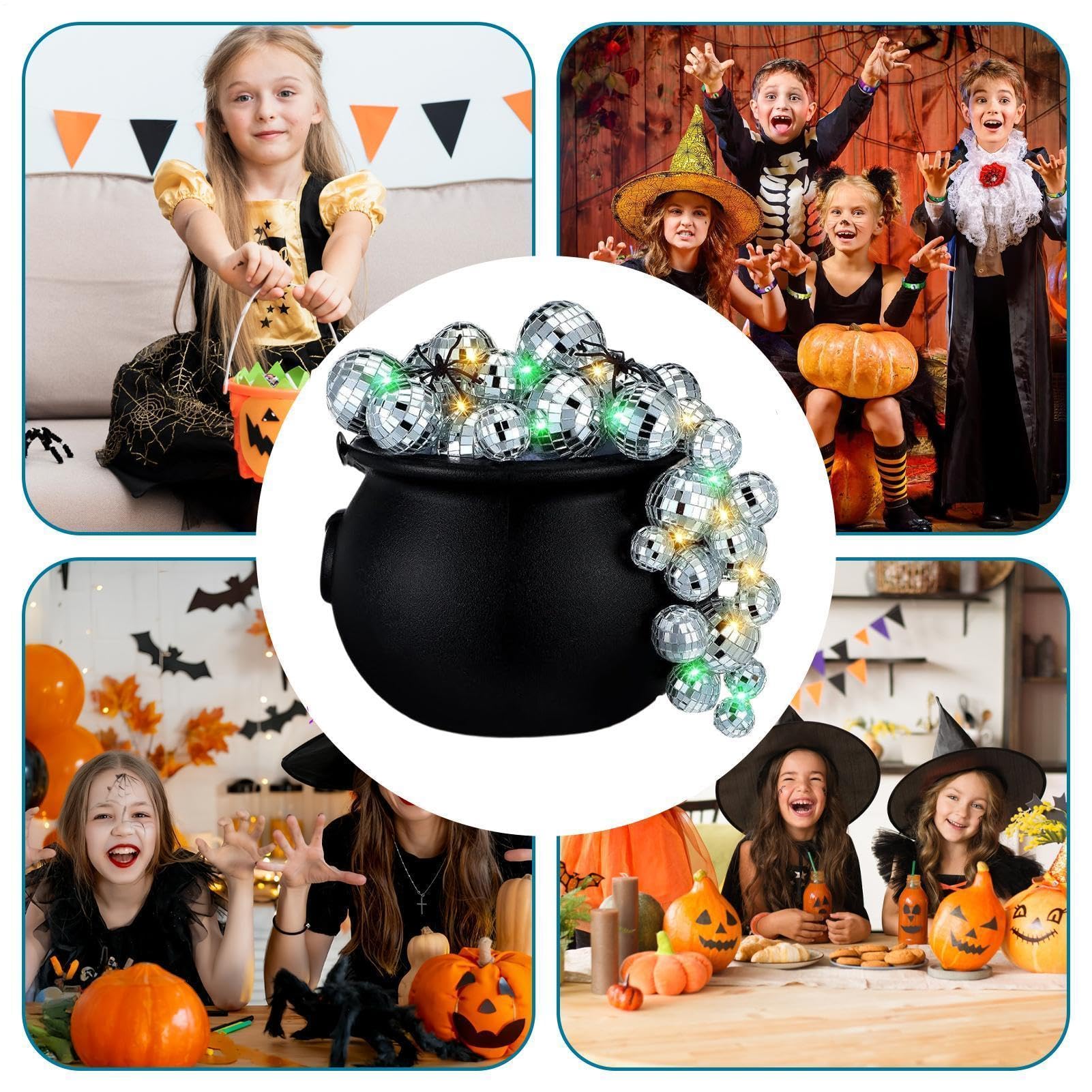 Caldero De Decoración De Hogar Halloween Disco Burbujeante Luminosa