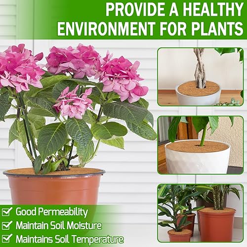 Miniatura 4 de ZeeDix 3 alfombrillas protectoras de fibra de coco, 14 pulgadas, protección de árbol de coco de coco, alfombrillas de anillo de árbol, cubierta de