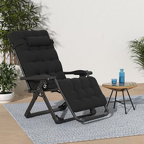 Miniatura 2 de Suteck Zero Gravity - Silla reclinable de camping con cojín extraíble, bloqueo mejorado y soporte para tazas, sillas reclinables de patio