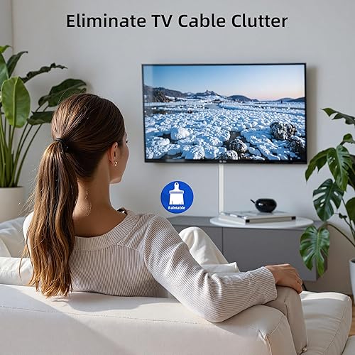 Miniatura 6 de Delamu Funda para ocultar cables, kit de corrector de cable de TV de 142 pulgadas para montaje en pared con gestión de 2 a 3 cables, cubierta de