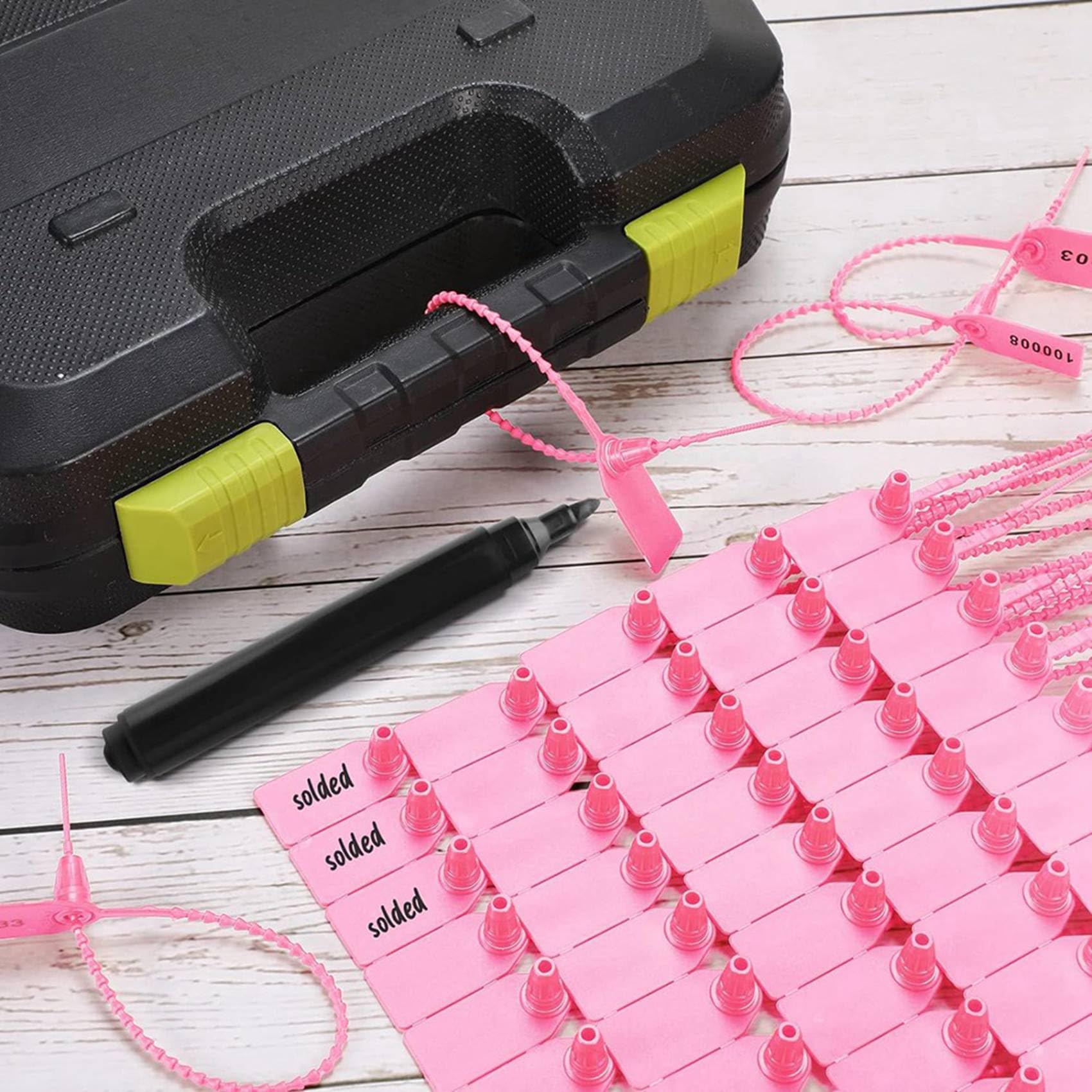 Sigilli Antimanomissione nel Plastica da 2000 Pezzi Etichette per Estintori Etichette di Sicurezza Sigilli di Sicurezza Fascette Numerate Etichette Rosa