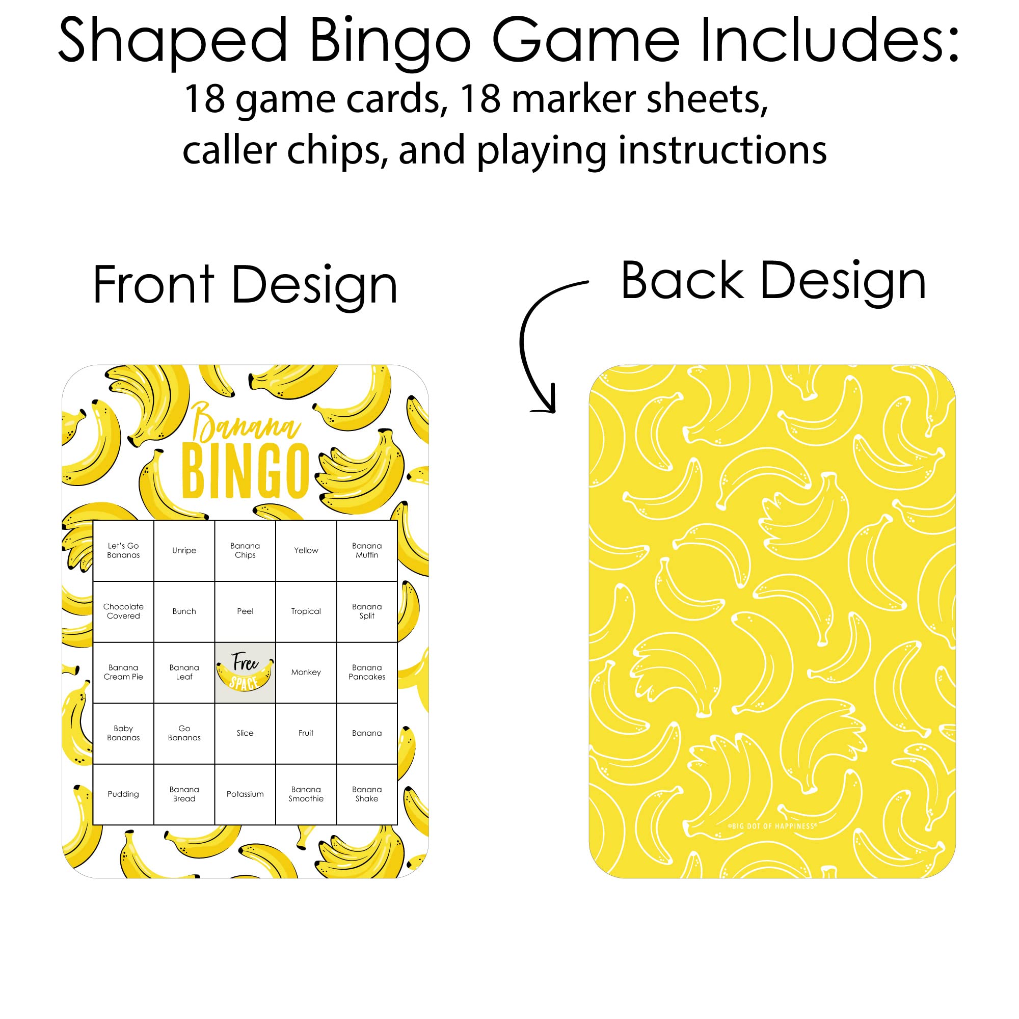 Big Dot of Happiness Let's Go Bananas Bingo Cards cocogarage.jp