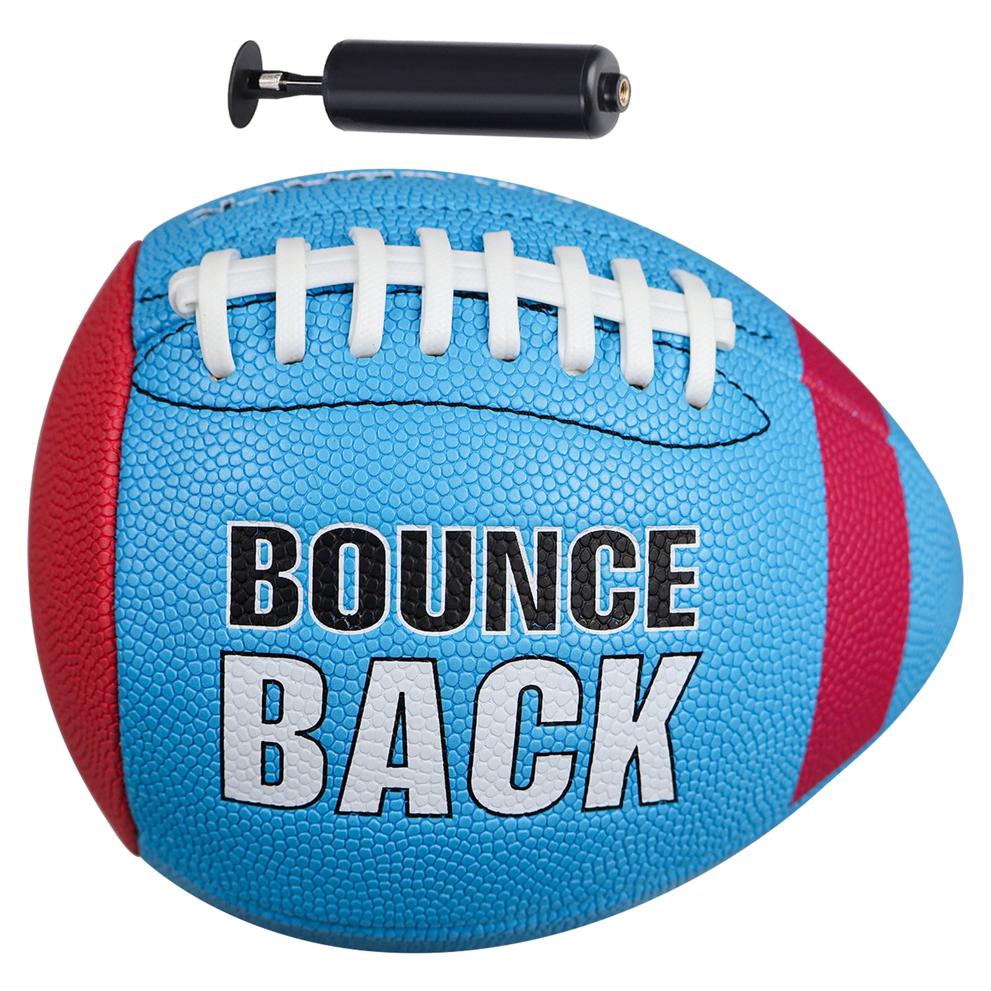 BOUNCEBACK Halfball Training Football, Red Blue, Youth Size, Training Football, Fatherless PU PassCatch Solo Enhancing Passing Catching(with Pump)