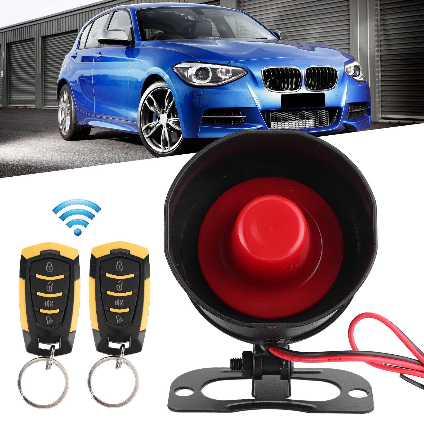 de Alarma para automóvil, Kit de Seguridad de Entrada remota sin Llave con Cerradura Central Universal con bocina e indicador LED para Puertas de vehículos