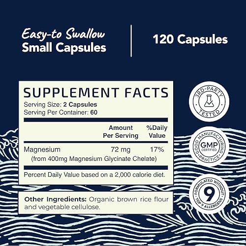 Miniatura 2 de Loción de magnesio y suplemento de glicinato de magnesio Soporte de magnesio de cuerpo completo para cuerpo y mente con 8 onzas líquidas de