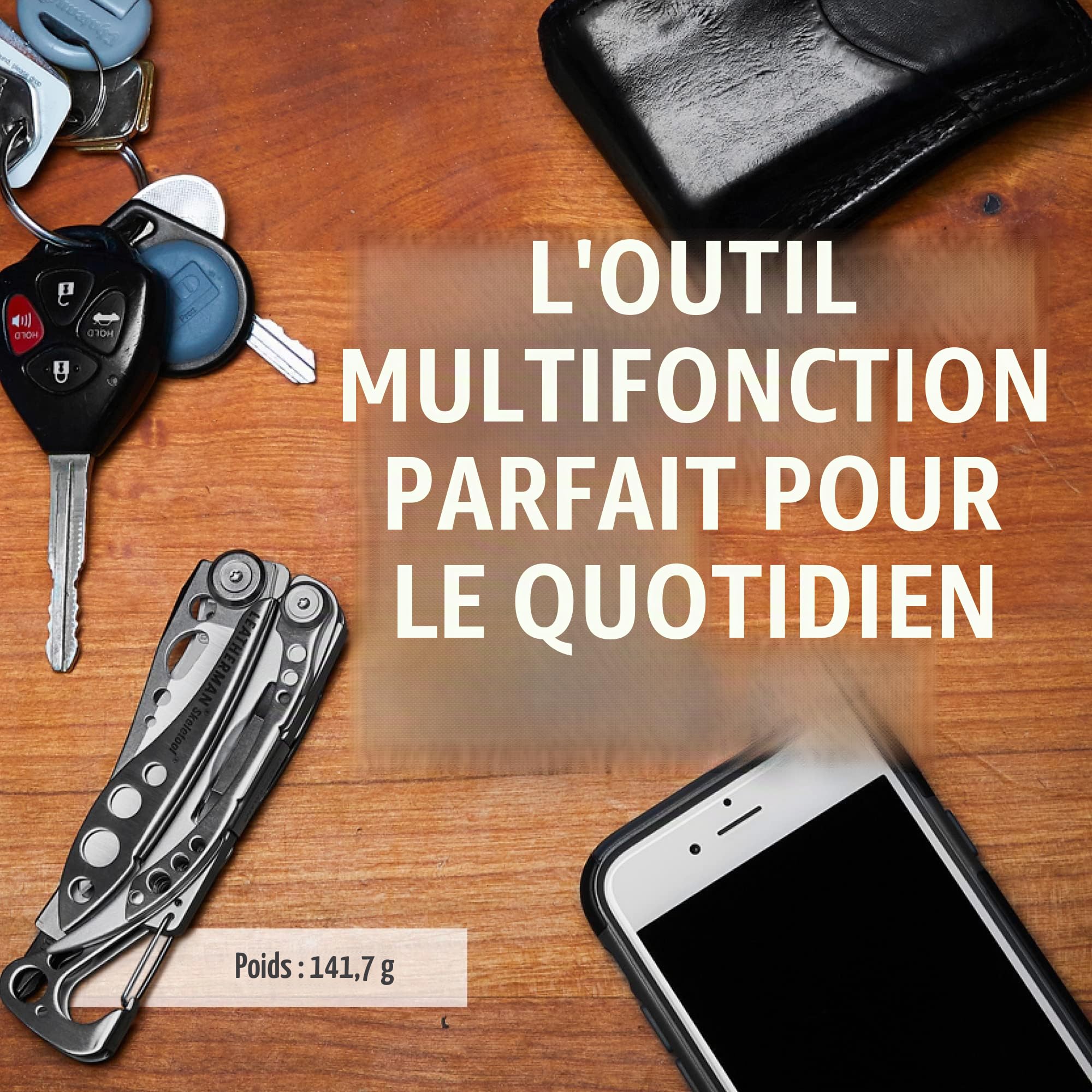 LEATHERMAN - Skeletool, l'outil multifonction léger avec couteau combiné et décapsuleur