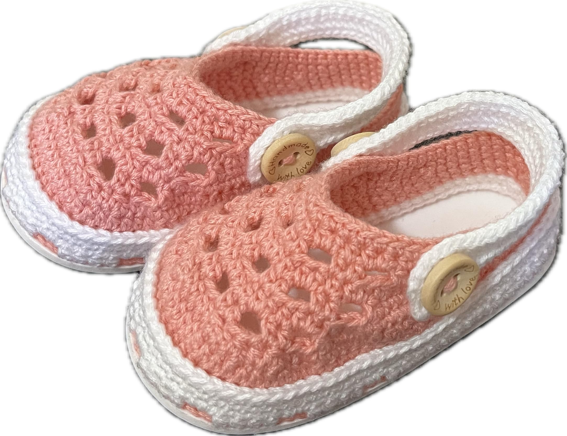 Bambini Zoccoli e Sabot Pantofole Unisex. Stivaletti per neonata realizzate all'uncinetto o all'uncinetto. Stivaletti con bottone e rifinitura, disponibili in tutte le taglie bimbo da 0 a 12 mesi