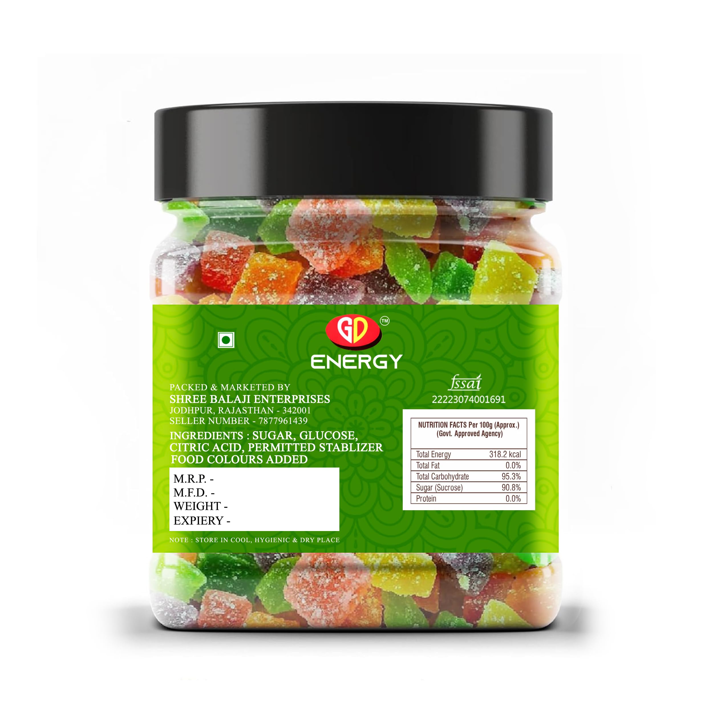GD Energy Jelly Bites | Fruit Jelly | Fruit Jelly Bites, Sugar Coated Jelly Candy Bites | Juicy Jellies (200g) - Image 4 thumbnail