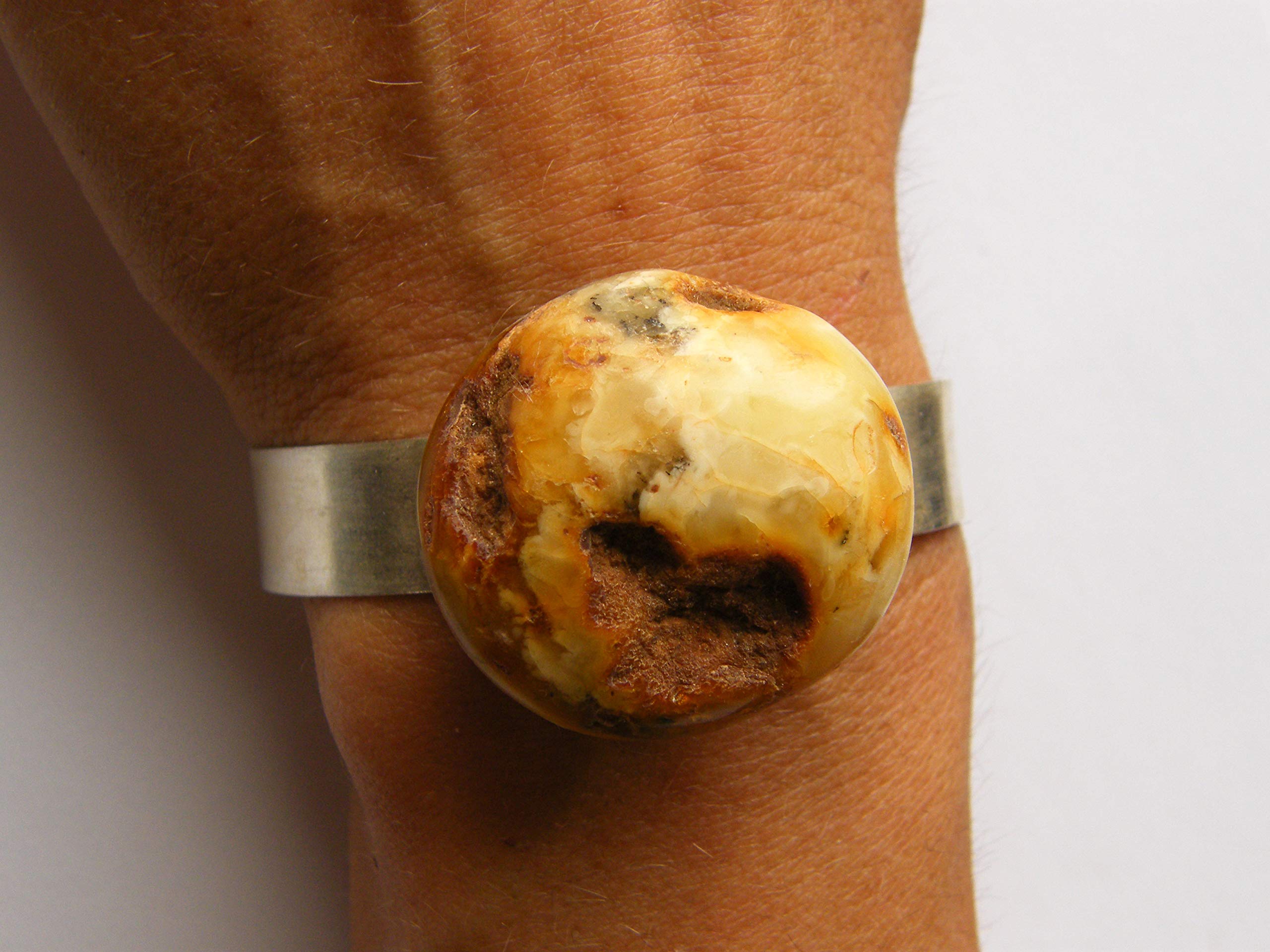 Armband Bernstein Armreif GELB Silber 925 NEU- UNIKAT N112