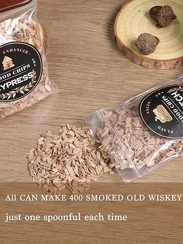 Miniatura 5 de Wiskey - Kit de chips de ahumador, 10 sabores para ahumador de cóctel, virutas de madera, canela, jengibre, manzana, haya, pera, cerezo, roble