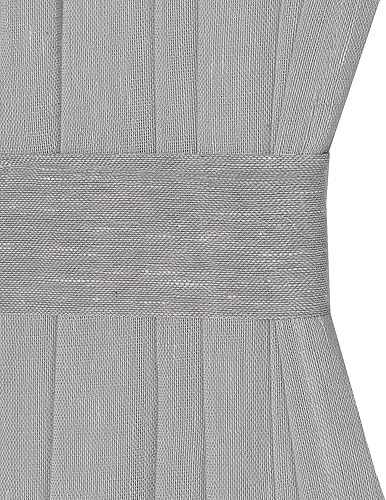 Miniatura 4 de Turquoize Elegantes cortinas de lino para puerta francesa, paneles de cortina de filtrado de luz, panel de lino con bolsillo para barra, panel de