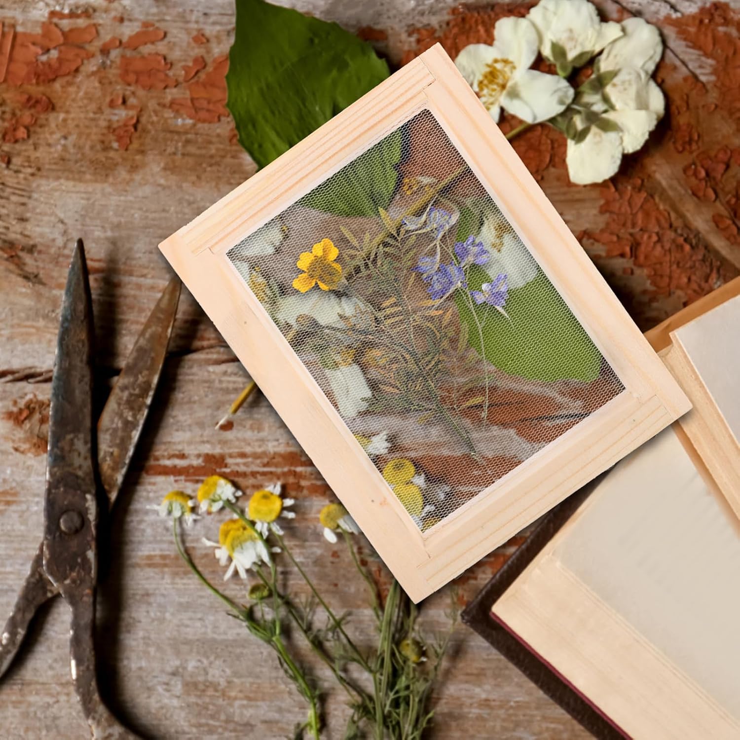 OHPHCALL 2pcs Wooden Paper Making Frame Kit Paper Making Screen for Crafting Multi-use Wooden Frames for Creating Unique Art Decor for Home and Educational Projects