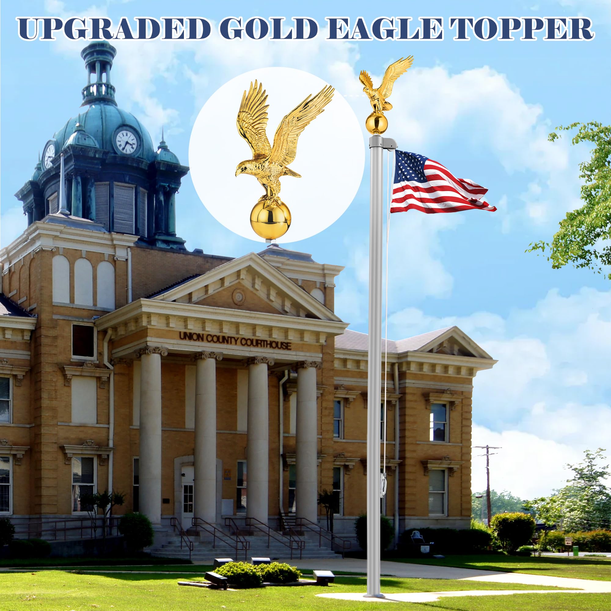 PPQ Gold Flag Pole Eagle Topper 11