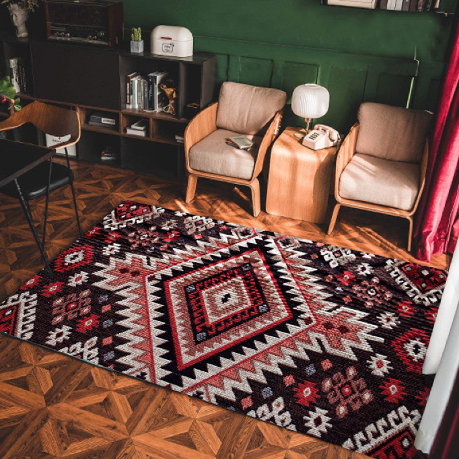 Tapis traditionnel Huieng style ethnique rétro pour réchauffer la chambre