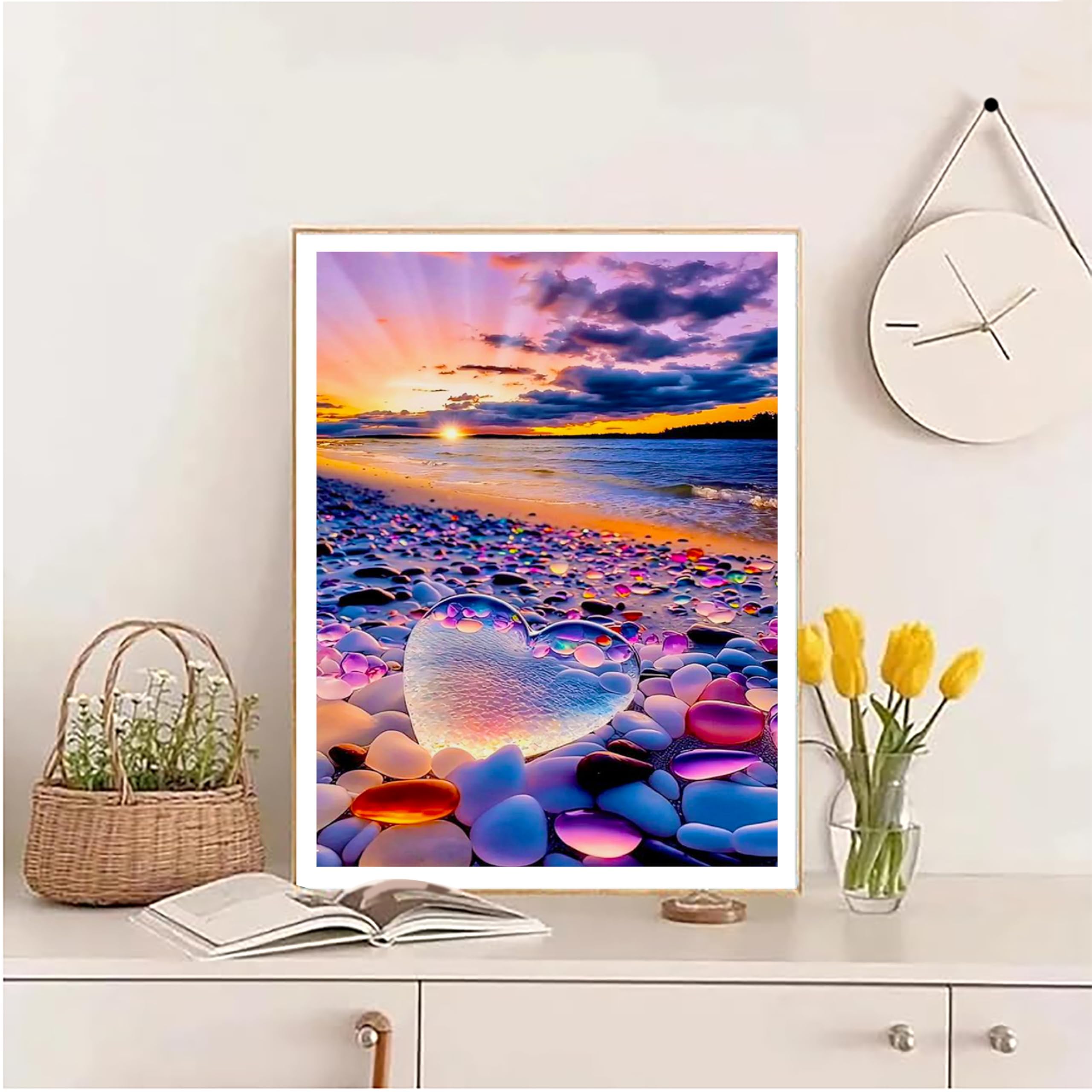 Instarry Diamond Painting 5D Full – Vista Mare Al Tramonto 120x40 Cm – Kit Completo Con Diamanti Rotondi, Tela HD, Strumenti – Decorazione Da Parete