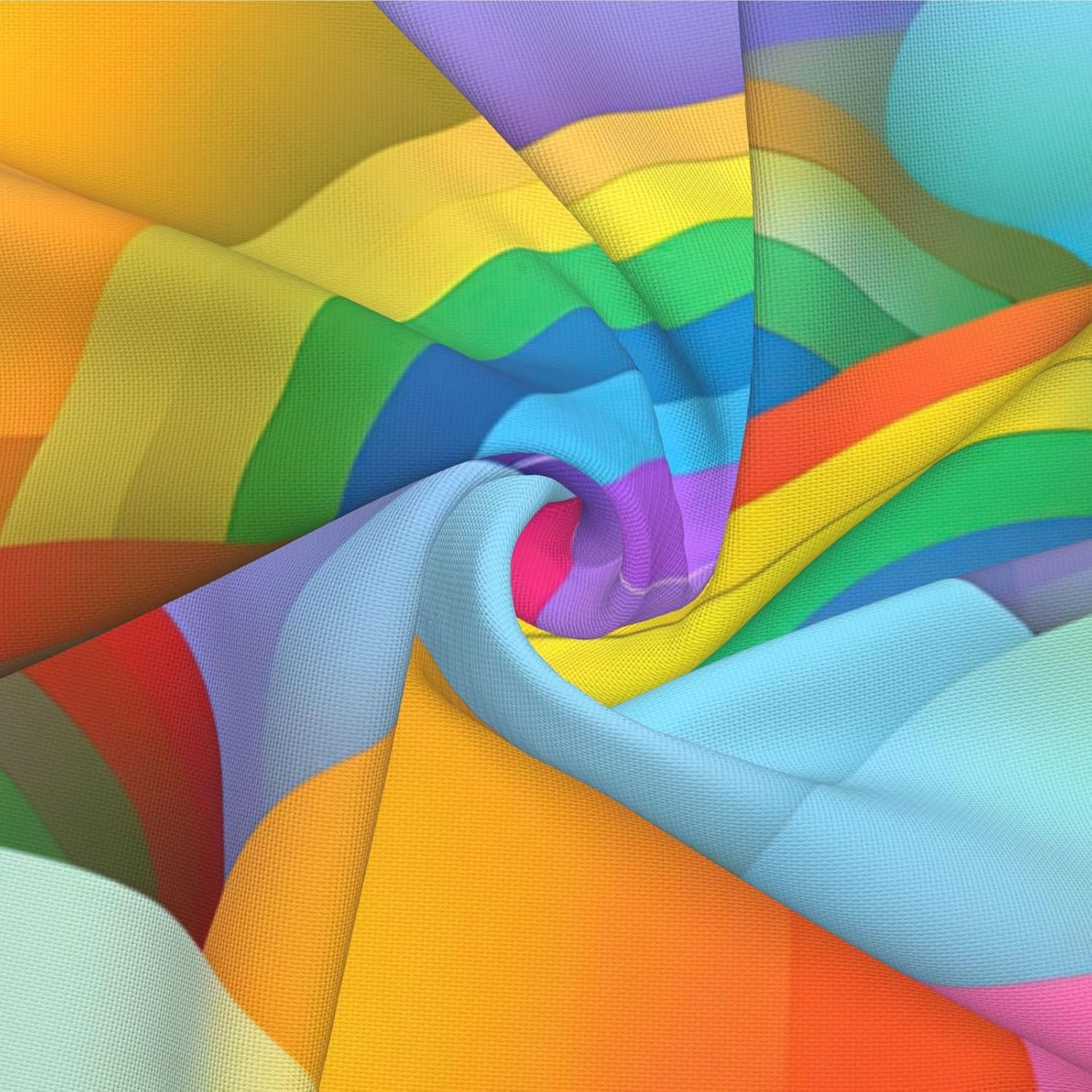 Rainbow Hearts Pattern Imitation Linen Pillowcase -2 Sets, Fashionable Home Decoration, Used for Sofas, Gardens, beds