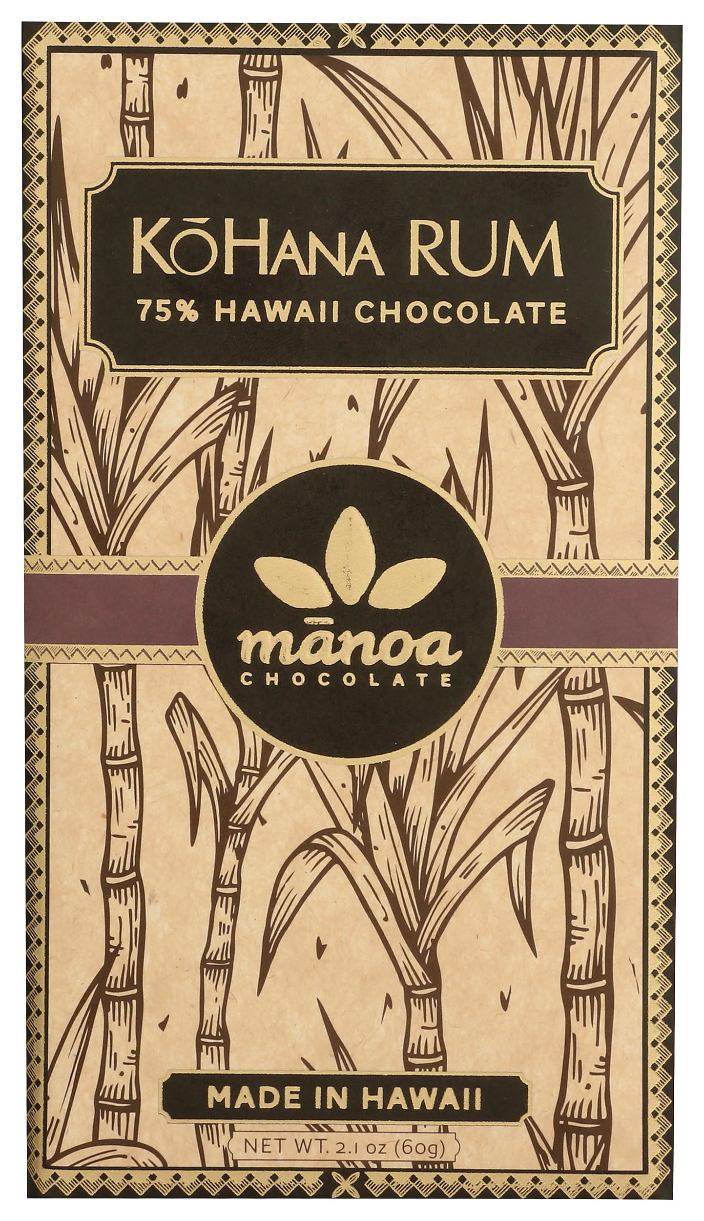 Manoa Chocolate Chocolate Rum Bar, 2.1 Oz