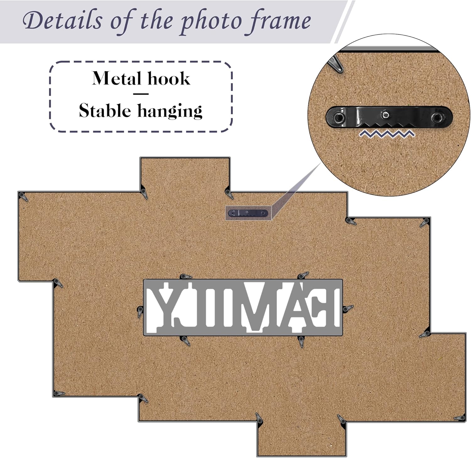 Jerry & Maggie Family Photo Frame Collage – 8 Opening Wall Picture Frames for 4x6 Photos, Multi Picture Frame for Wall Decor, Gallery Collage Frame for Family Wall Art, Ashes